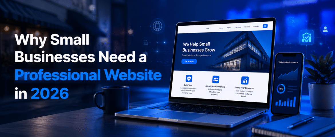 Why small businesses need a professional website in 2026 to improve online visibility, credibility, customer engagement, and business growth.